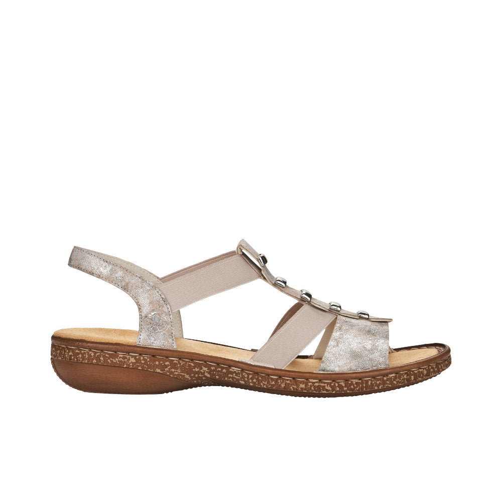 Rieker Regina 62850-90 Metallic Sandals