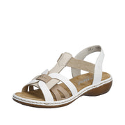 Rieker Regina 65918-81 White Beige Sandals