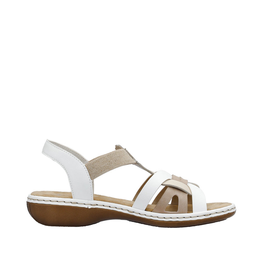 Rieker Regina 65918-81 White Beige Sandals
