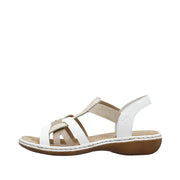 Rieker Regina 65918-81 White Beige Sandals