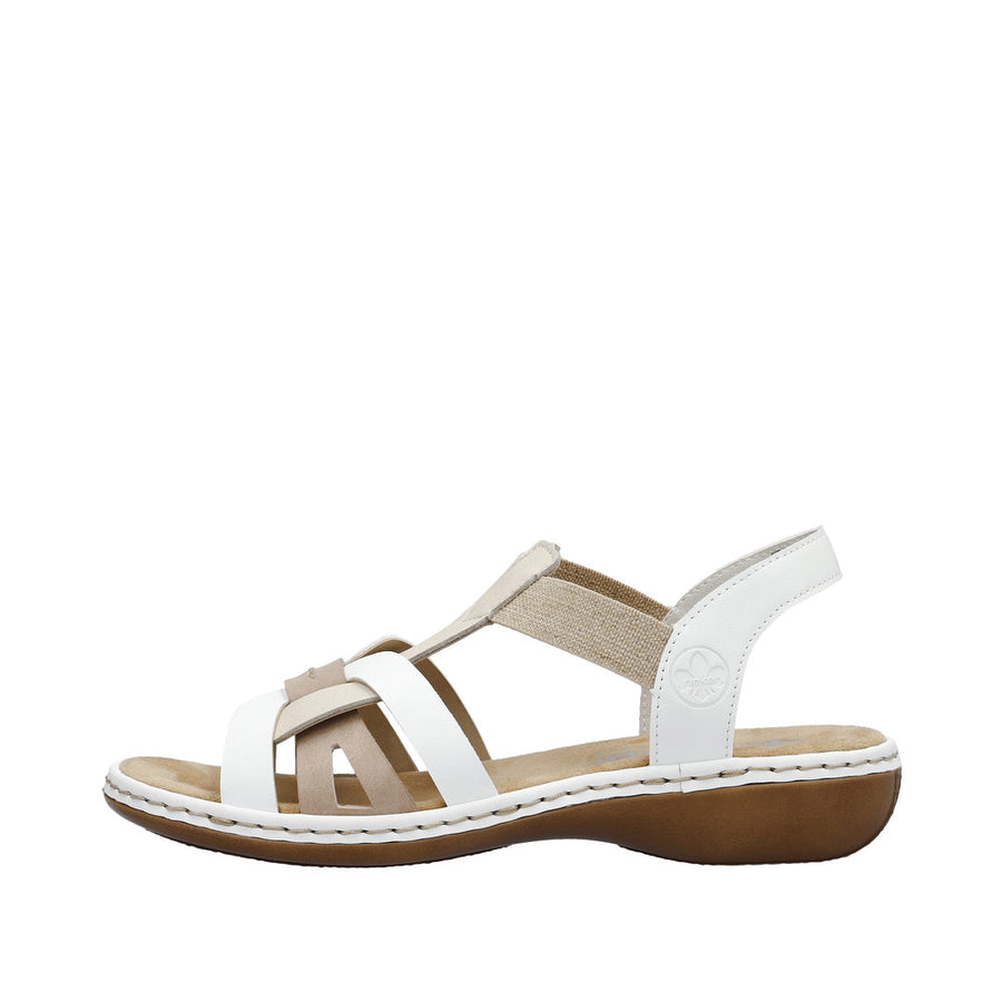 Rieker Regina 65918-81 White Beige Sandals