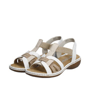 Rieker Regina 65918-81 White Beige Sandals