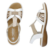 Rieker Regina 65918-81 White Beige Sandals