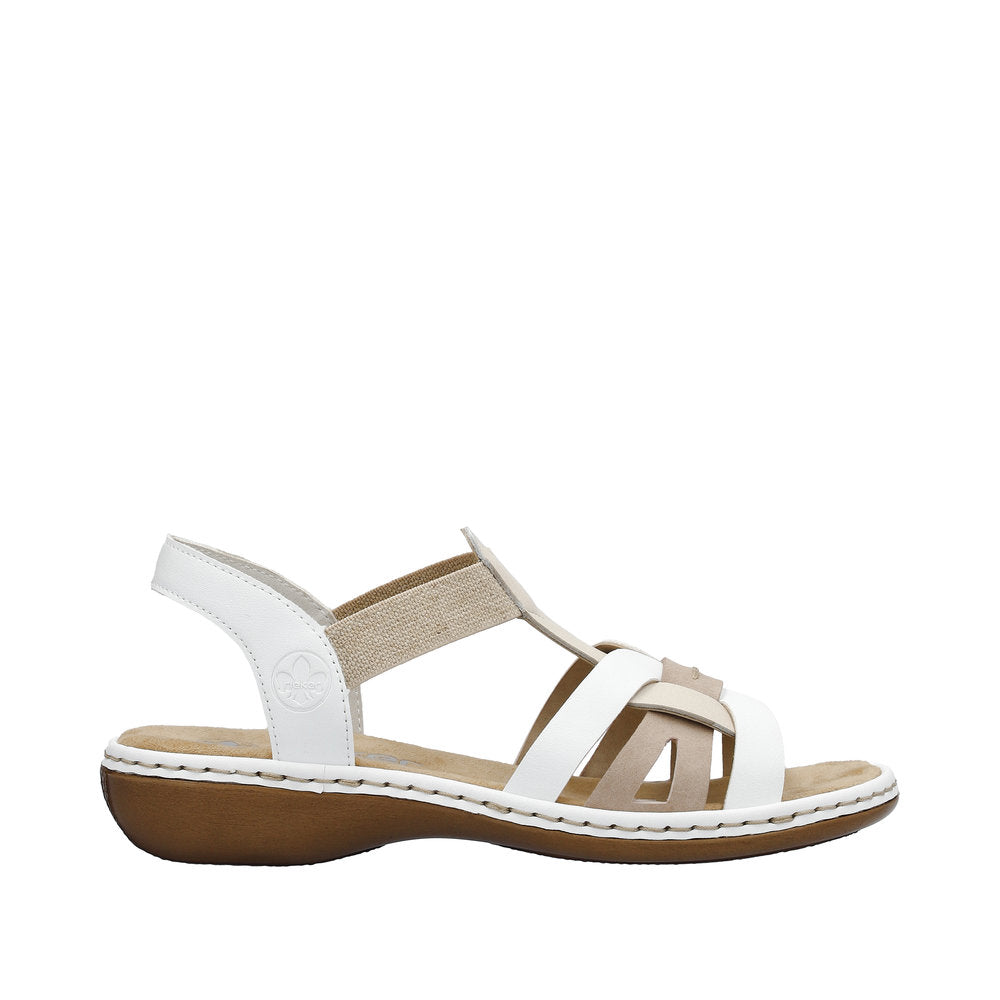 Rieker Regina 65918-81 White Beige Sandals