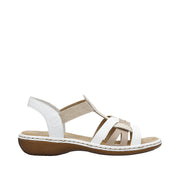 Rieker Regina 65918-81 White Beige Sandals