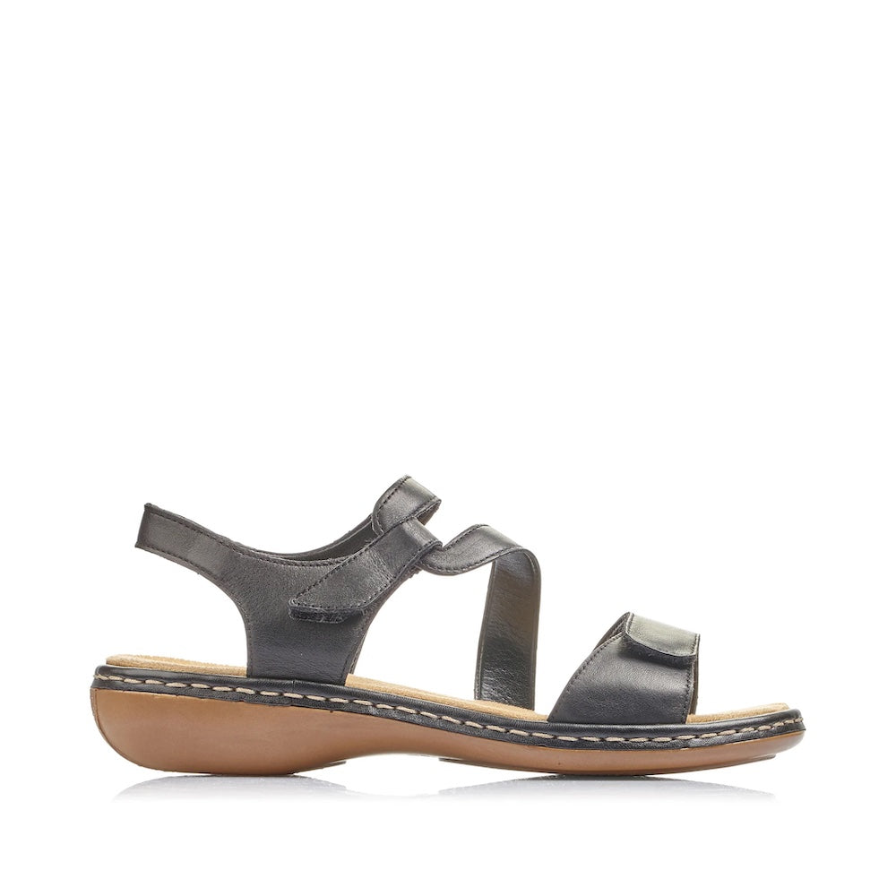 Rieker Regina 659C7-00 Black Sandals