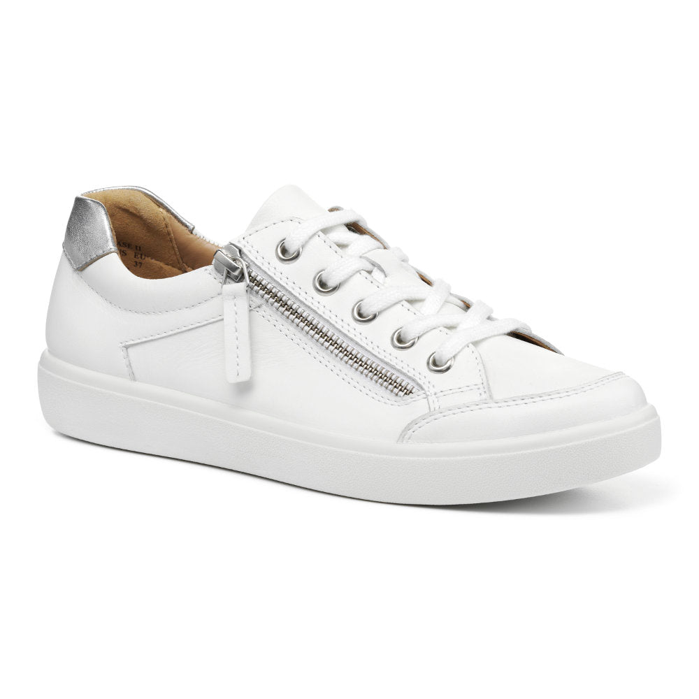 Hotter Chase II Wide White Trainers