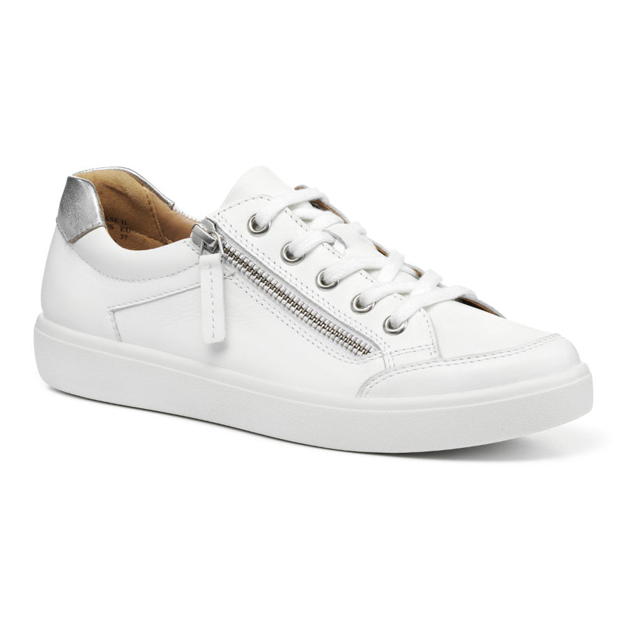 Hotter Chase II Wide White Trainers