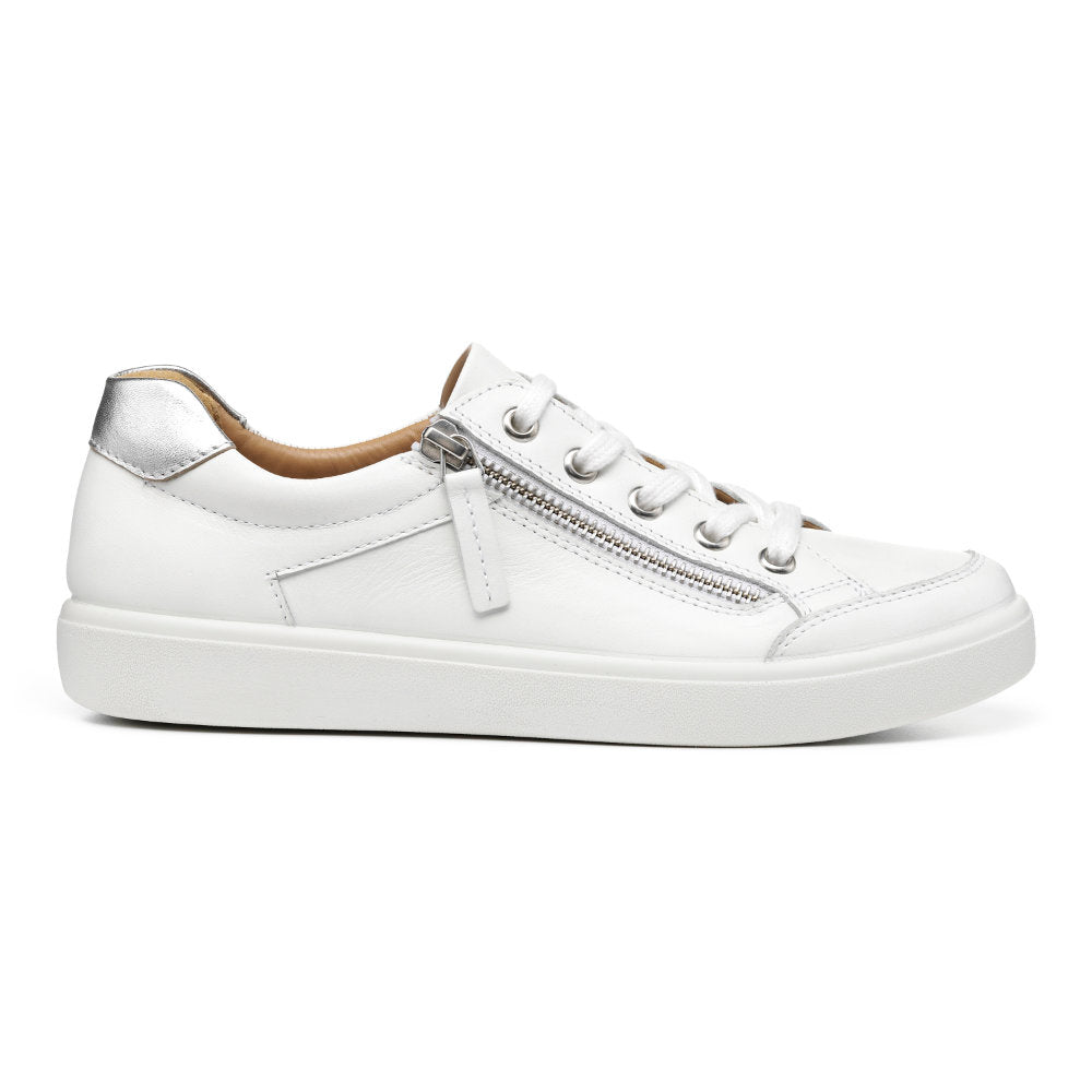 Hotter Chase II Wide White Trainers