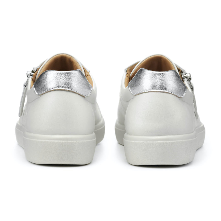 Hotter Chase II Wide White Trainers