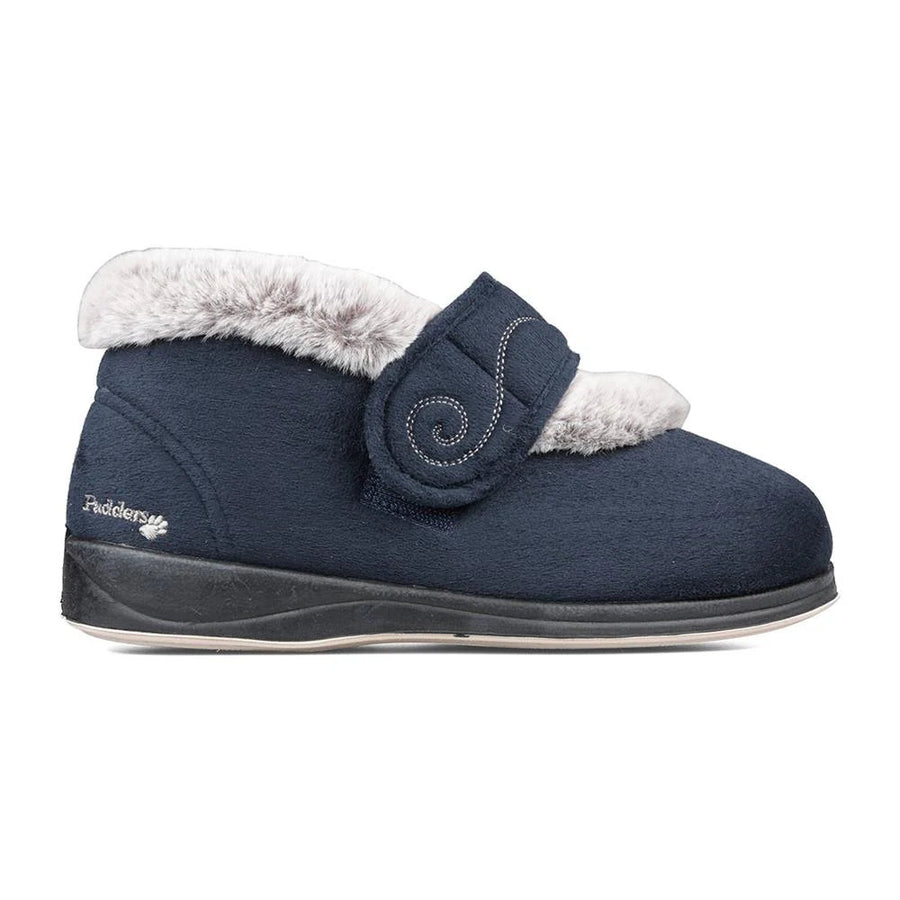 Padders Hush 2E Navy Slippers