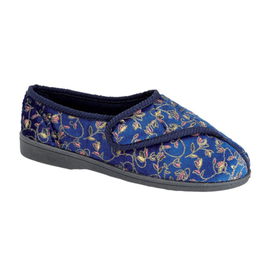 Zedzzz LS881C Janice Navy Blue Floral Slippers