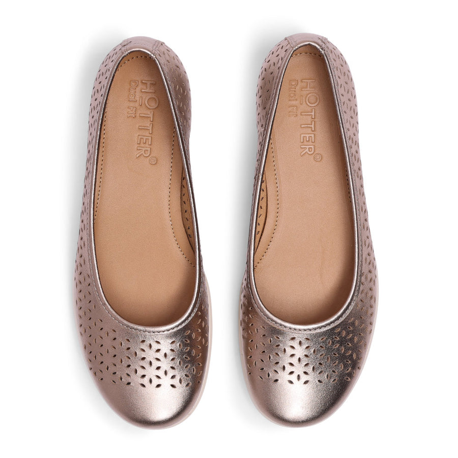 Hotter Livvy II Wide Rose Gold Shoes