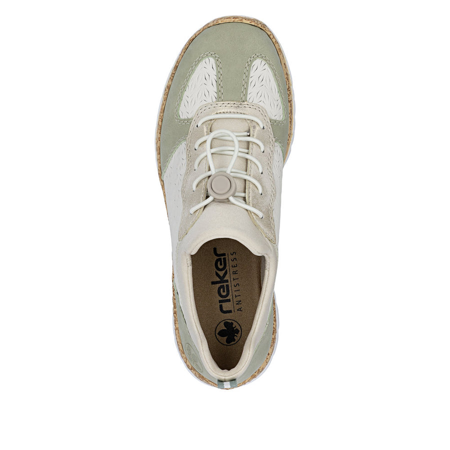 Rieker Nikita N4260-80 White Green Shoes