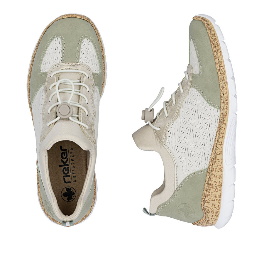 Rieker Nikita N4260-80 White Green Shoes
