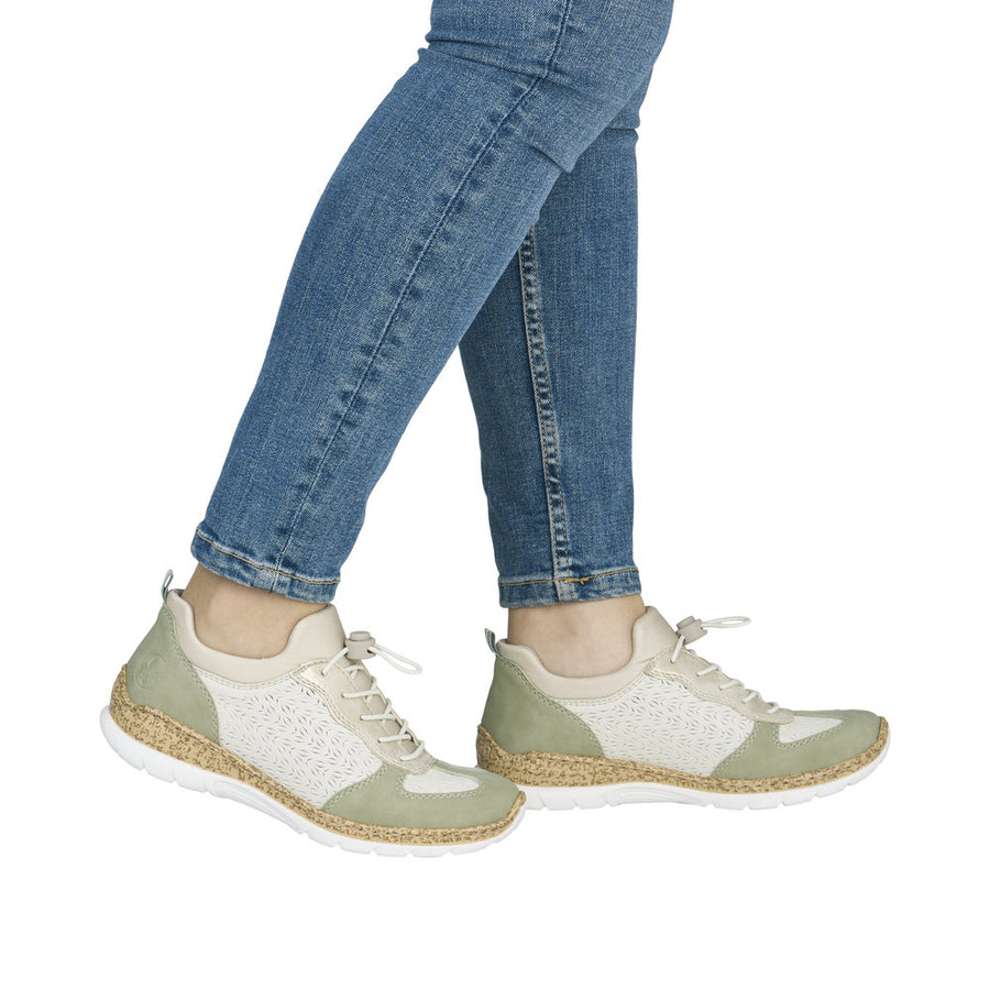 Rieker Nikita N4260-80 White Green Shoes