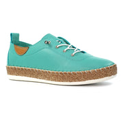 Lunar Evie Turquoise Leather Plimsolls