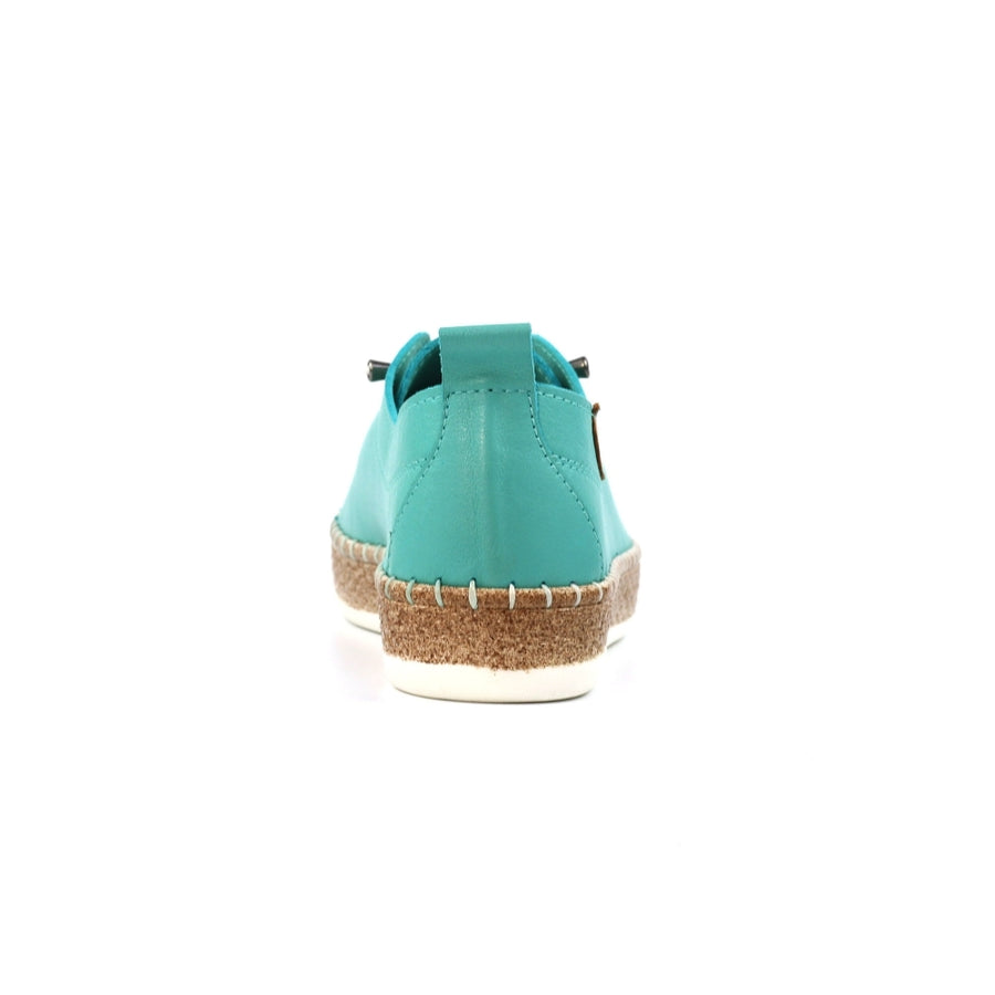 Lunar Evie Turquoise Leather Plimsolls