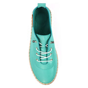 Lunar Evie Turquoise Leather Plimsolls