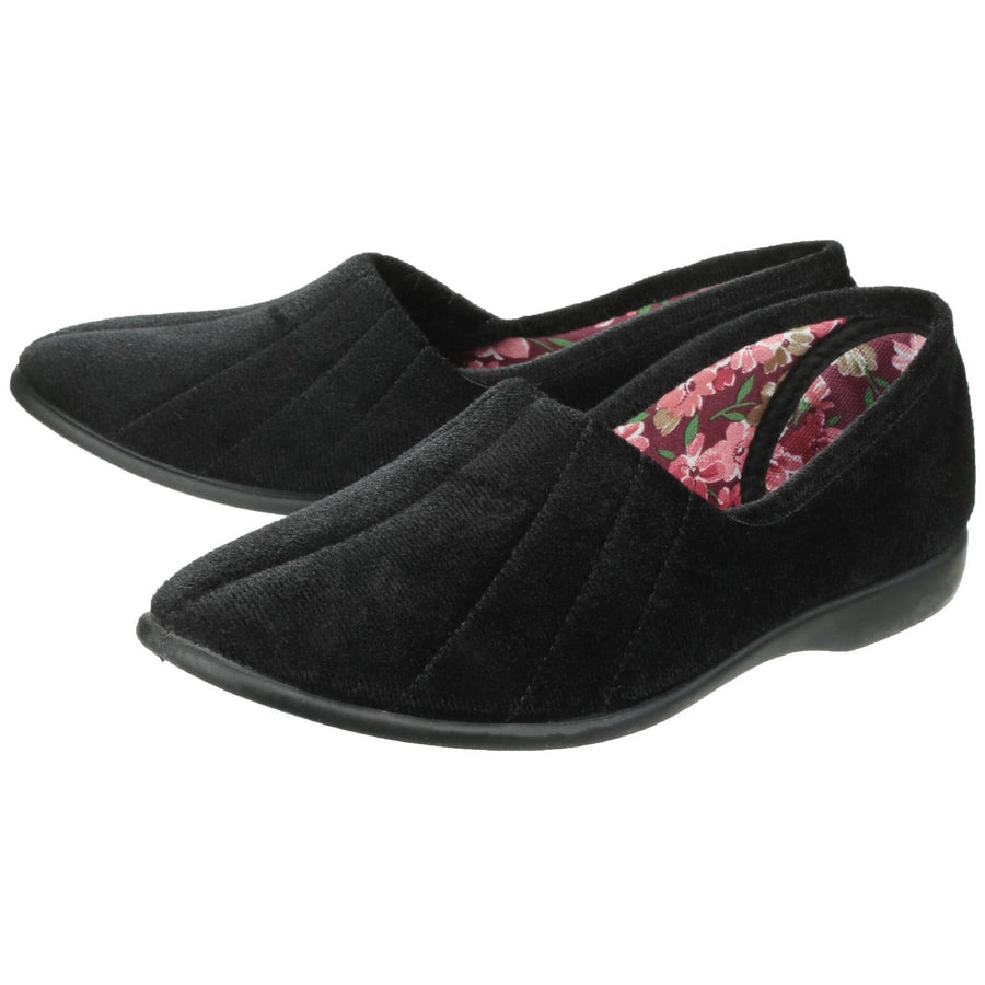 GBS Audrey Ladies Black Slippers