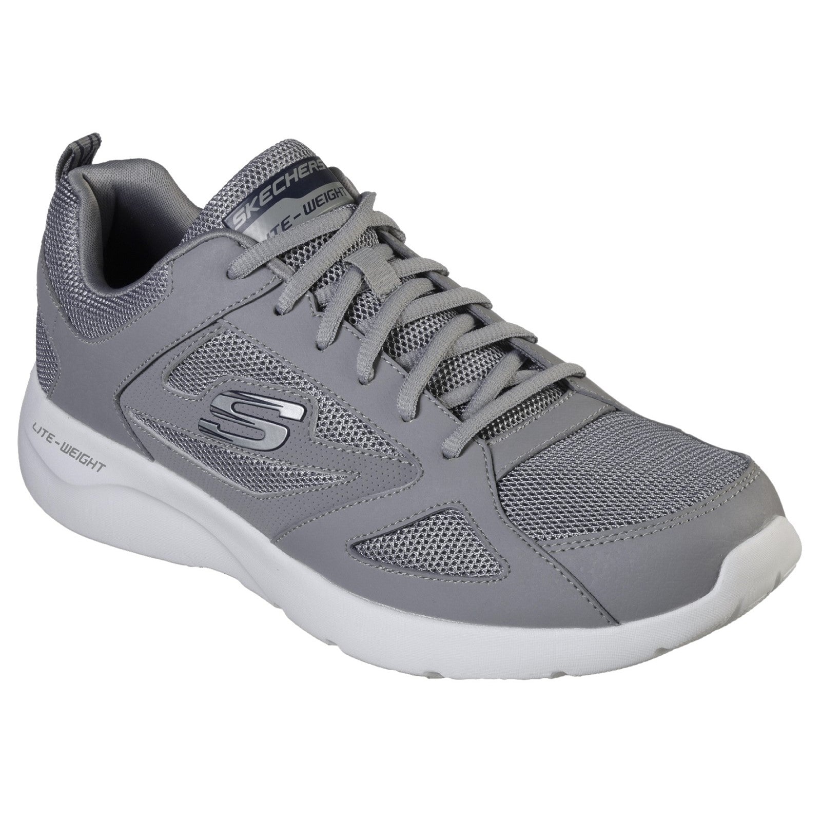 Skechers 58363 Grey Dynamight 2.0 Lace Up Memory Foam Trainers
