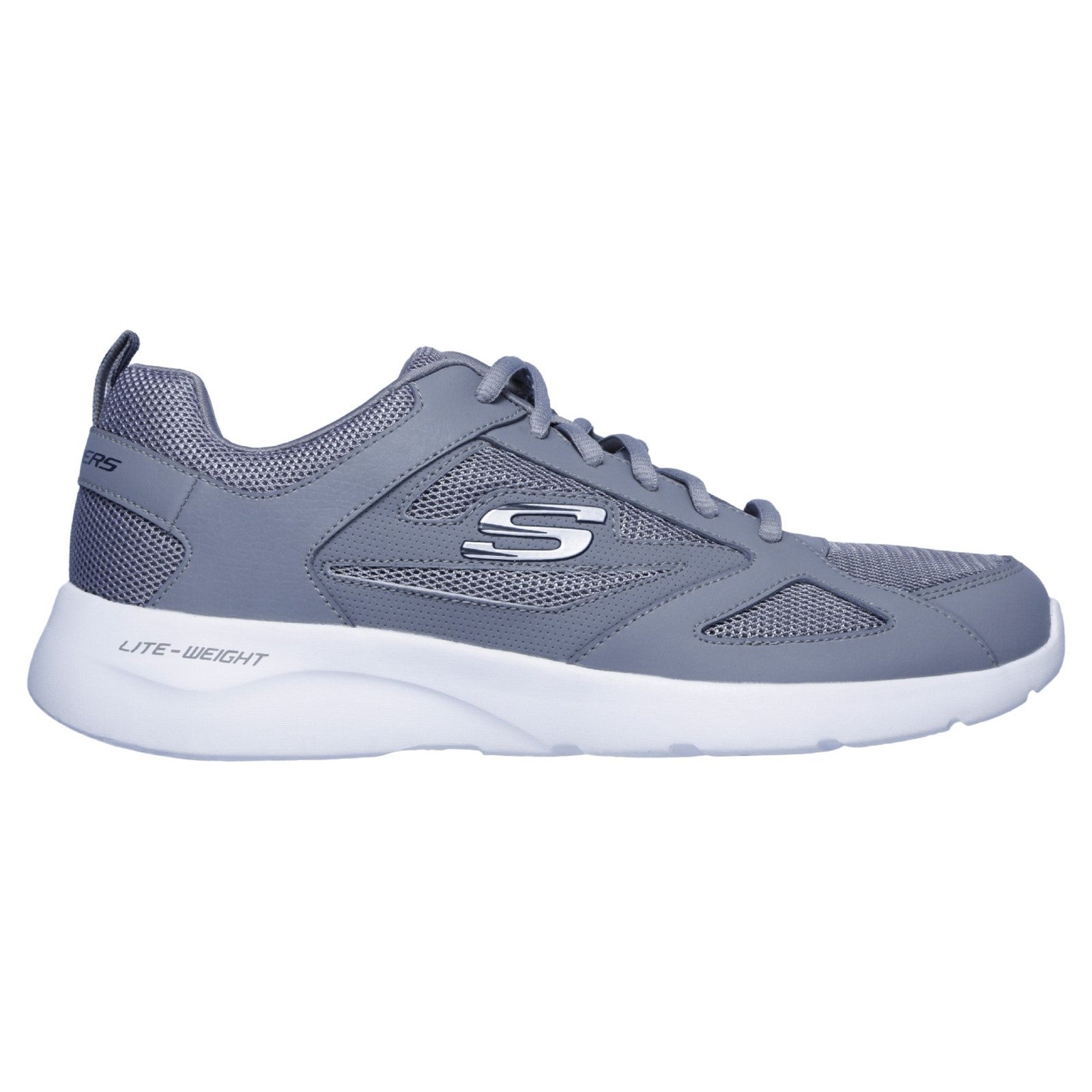 Skechers 58363 Grey Dynamight 2.0 Lace Up Memory Foam Trainers