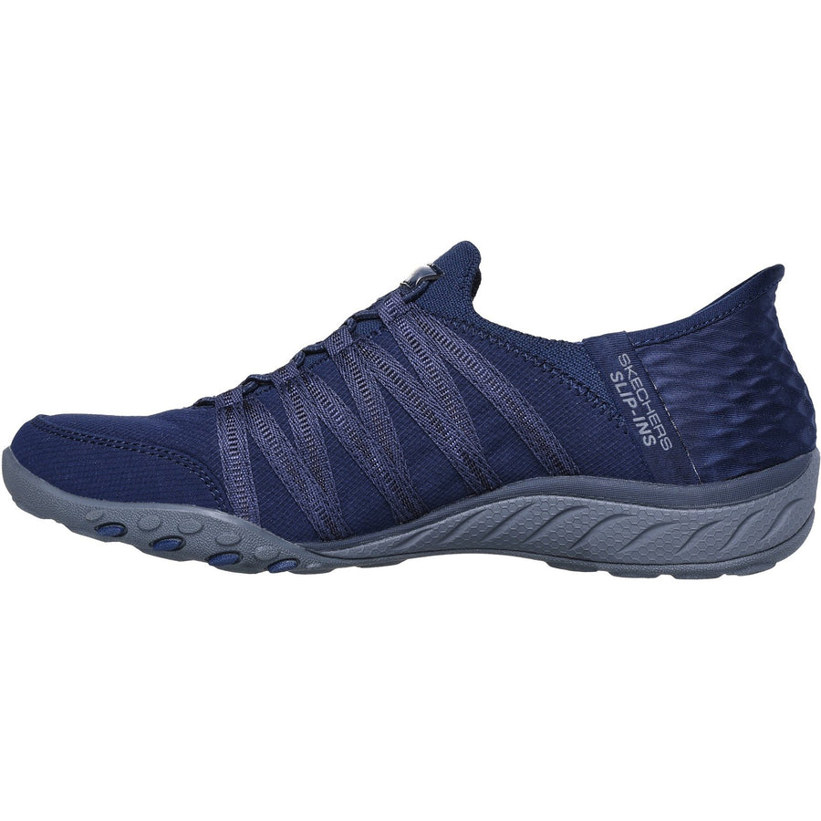 Skechers 100593 Navy Breathe-Easy - Roll-With-Me Trainers