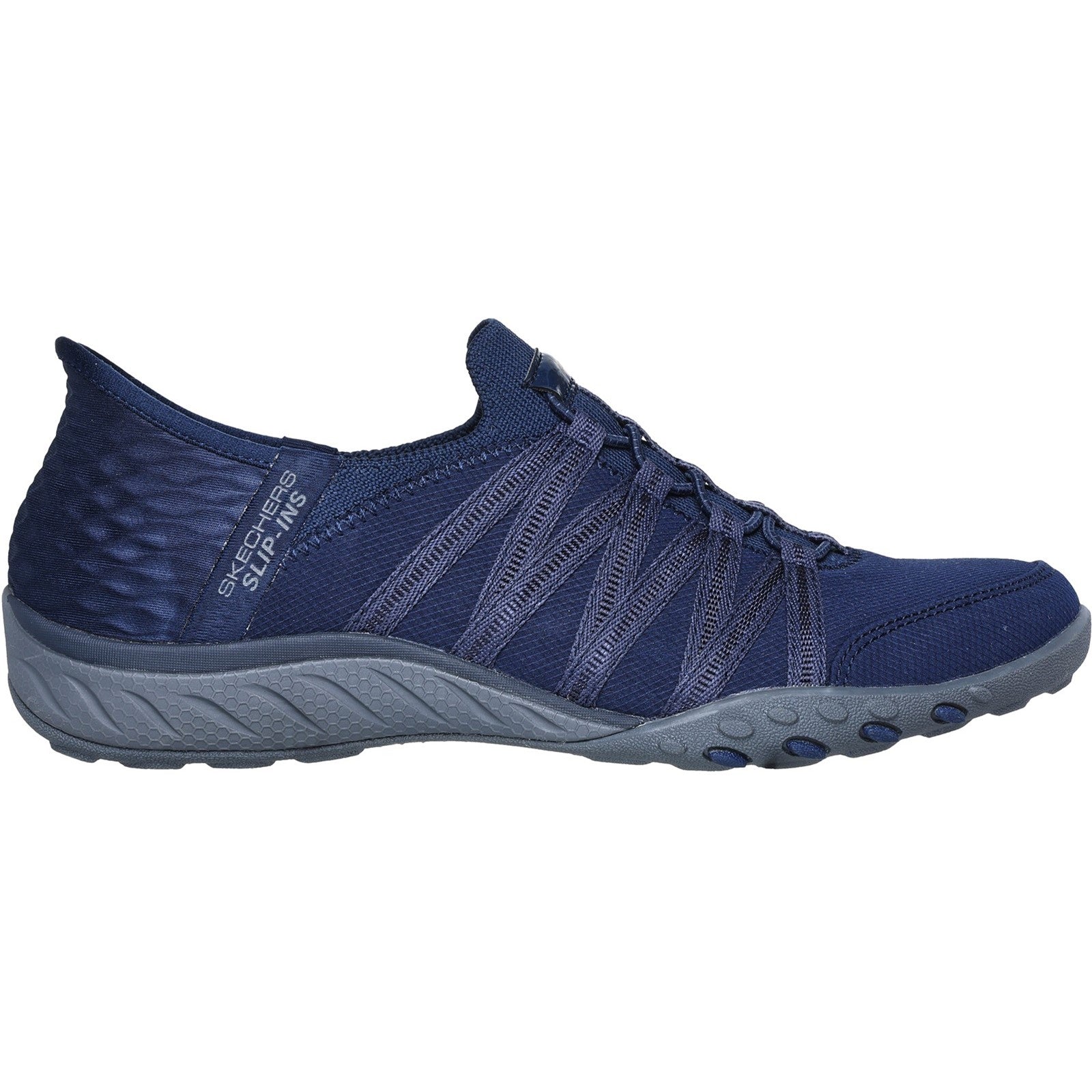 Skechers 100593 Navy Breathe-Easy - Roll-With-Me Trainers
