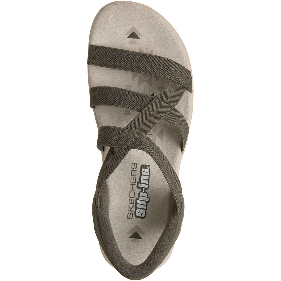 Skechers 163460 Olive Reggae Slim Stretch Flex Sandals