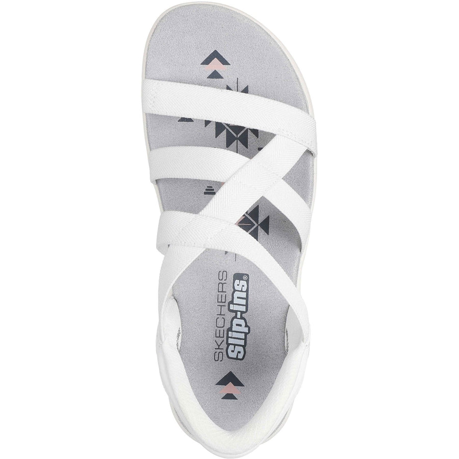 Skechers 163460 White Reggae Slim Stretch Flex Sandals