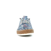 Lunar Iva Blue Leather Plimsolls