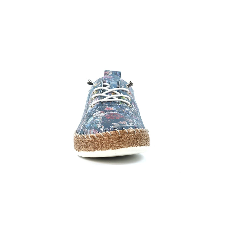 Lunar Iva Blue Leather Plimsolls