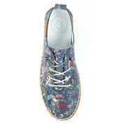 Lunar Iva Blue Leather Plimsolls