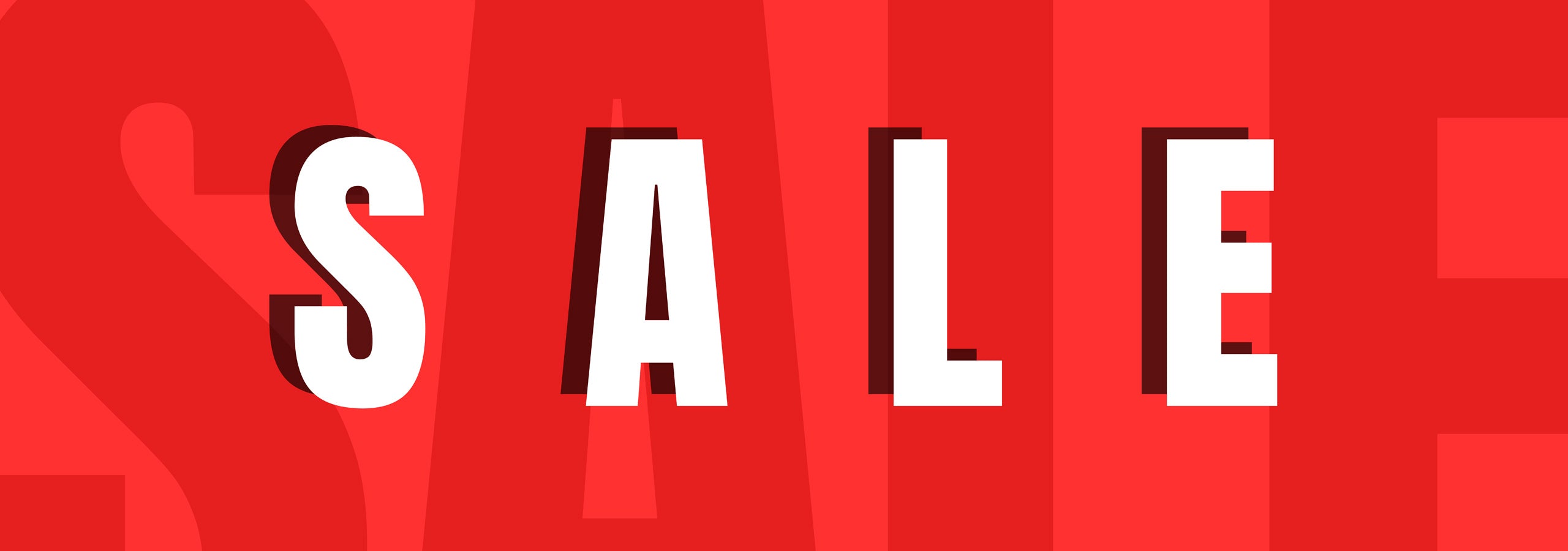 Red background with the word 'SALE' in white letters
