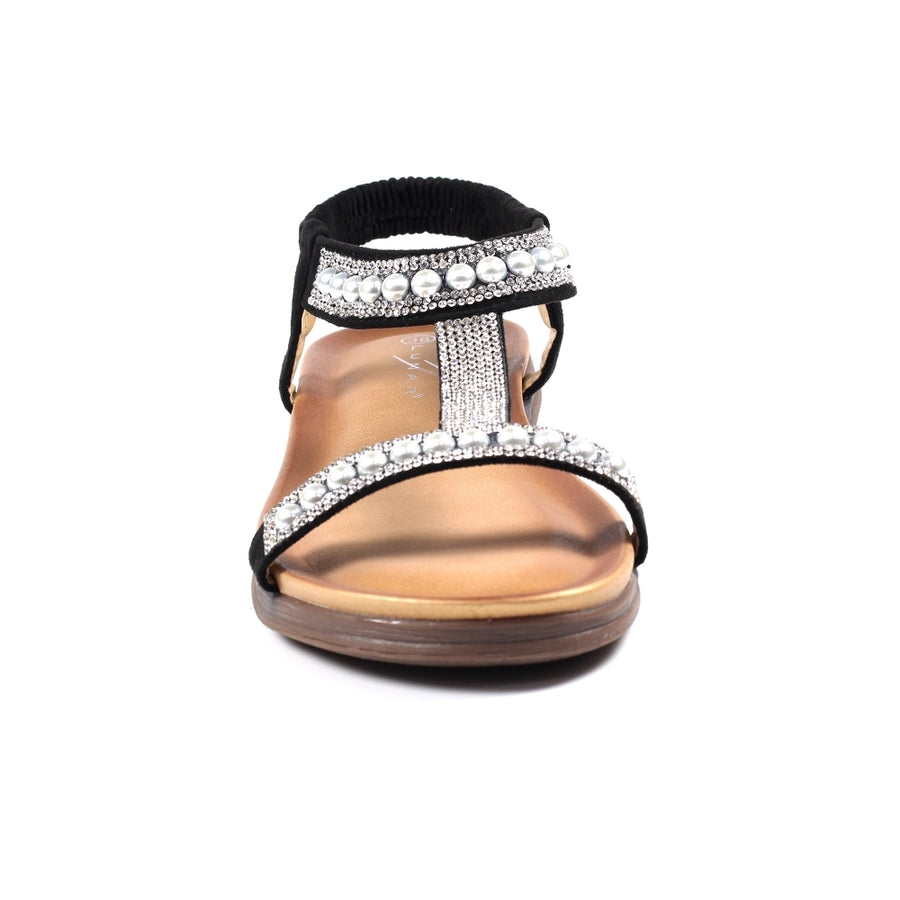 Lunar Tancy Black Pearl Sling Back Sandals
